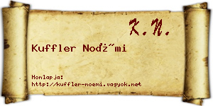 Kuffler Noémi névjegykártya